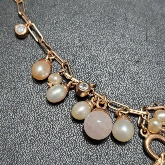 Sterling silver butterflies and freshwater pearl necklace - Picture 3 of 8